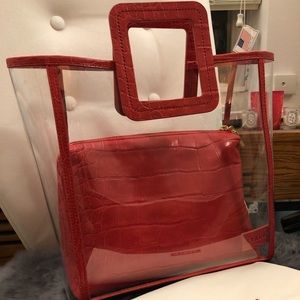 Staud Shirley Bag Red Croc Embossed